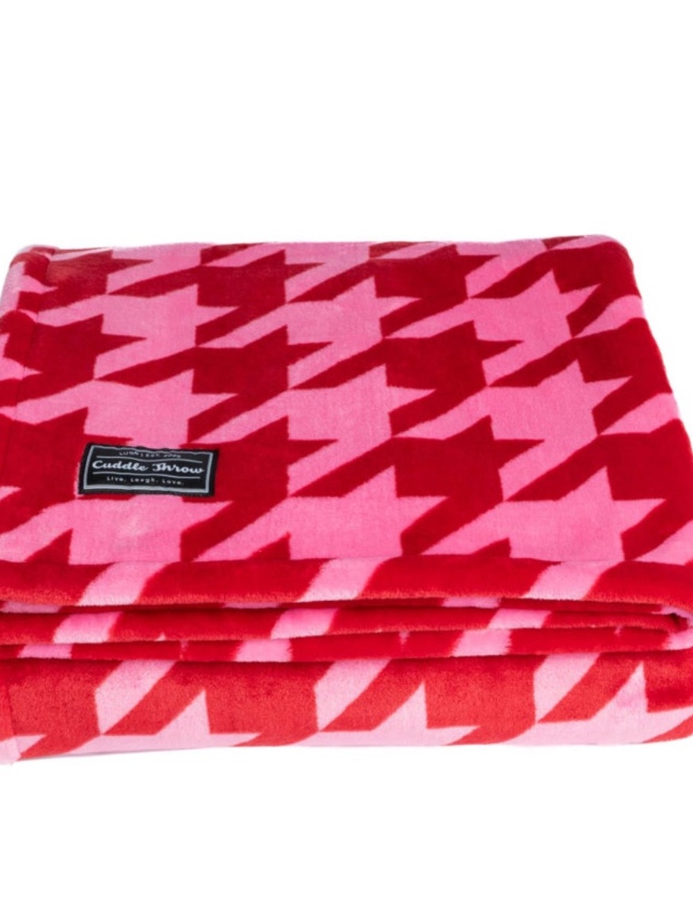 Lug Cuddle Throw Blanket Pink Micro Houndstooth